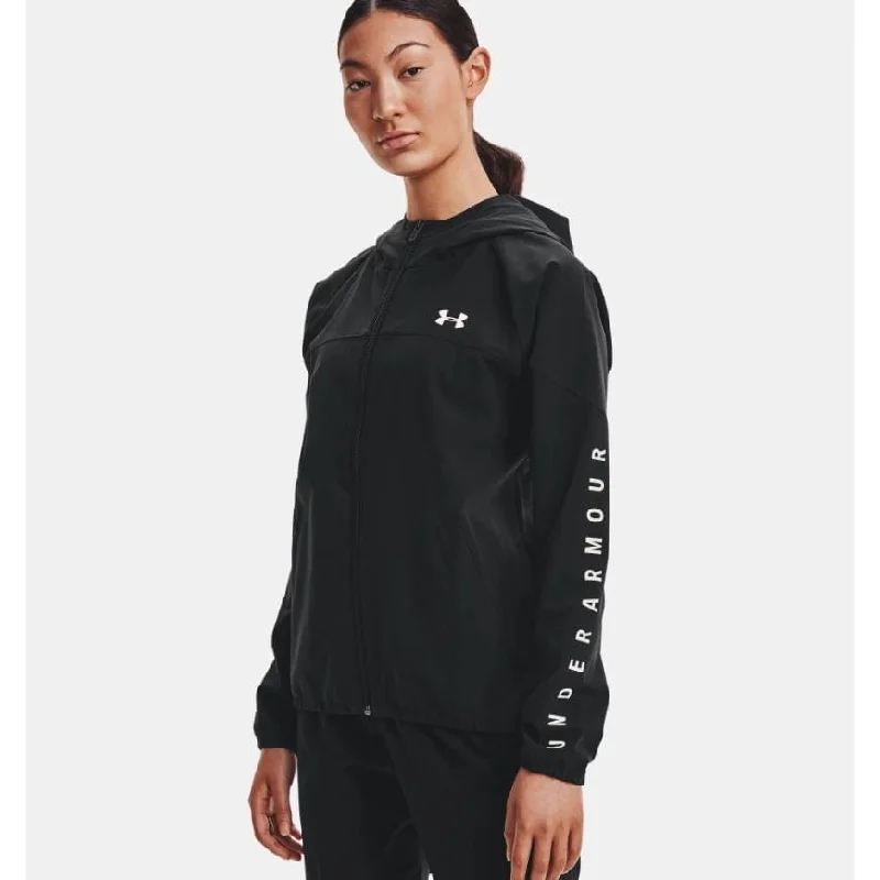 Under Armour Woven Branded Full Zip Women Training Jacket Black/White