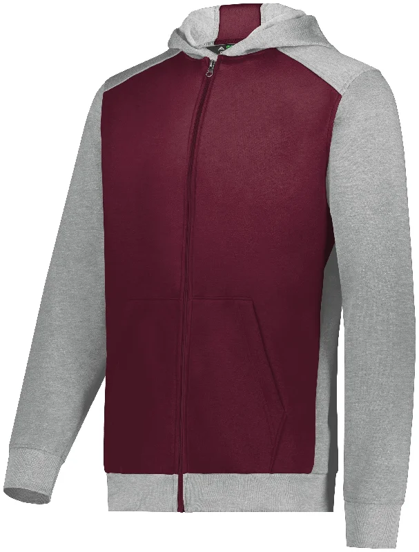 MAROON/GREY HEATHER