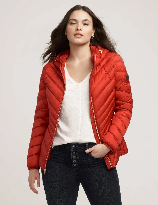 Chevron Packable Puffer Jacket