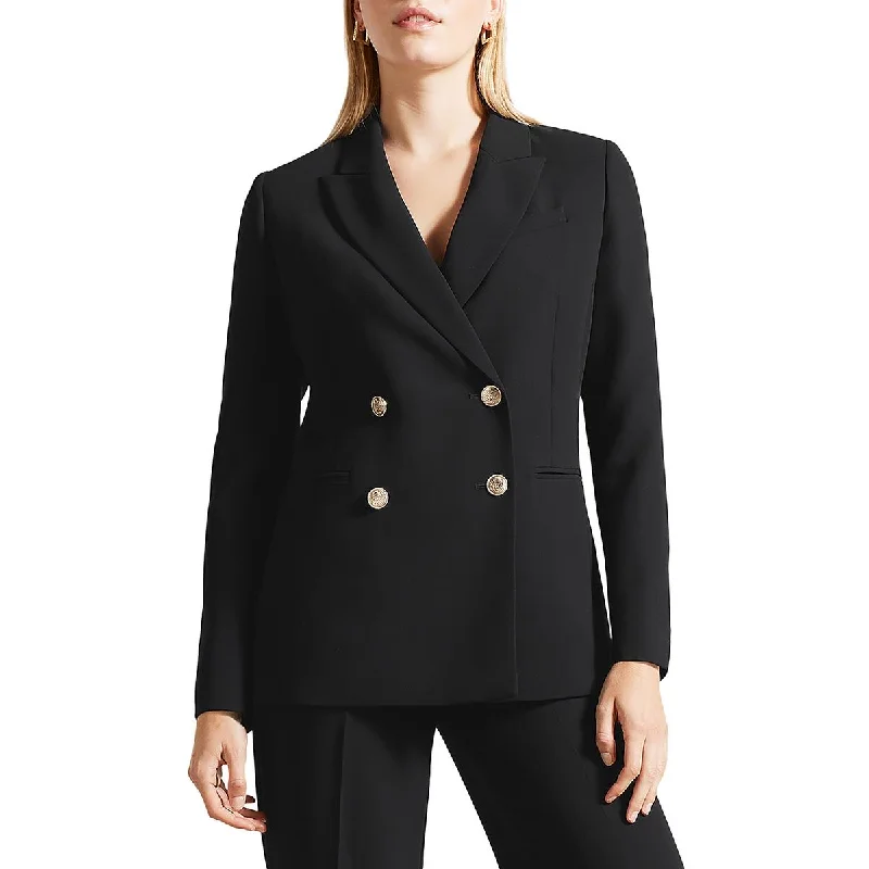 Womens Shoulder Pads Office Wear Double-Breasted Blazer