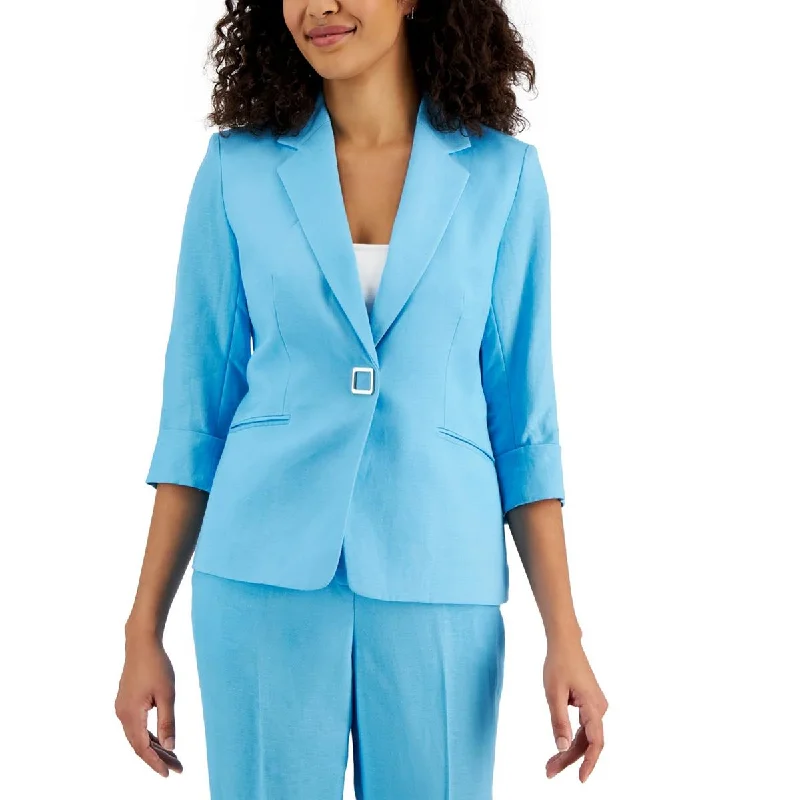 Womens Collar Long Sleeve One-Button Blazer