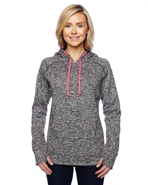 J America Ladies' Cosmic Contrast Fleece Hooded Sweatshirt JA8616