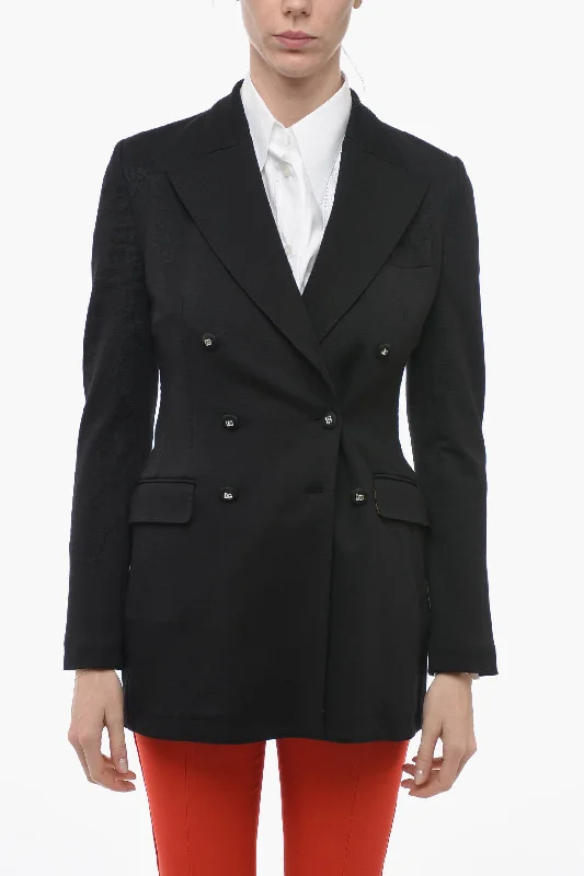 Dolce & Gabbana Double-breasted Half-lined Blazer with Peak Lapel