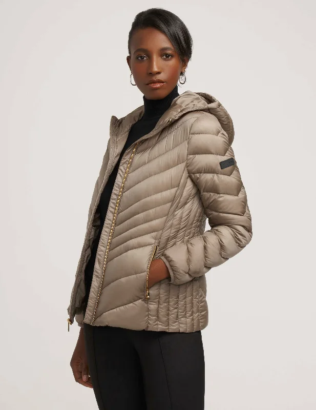 Chevron Packable Puffer Jacket