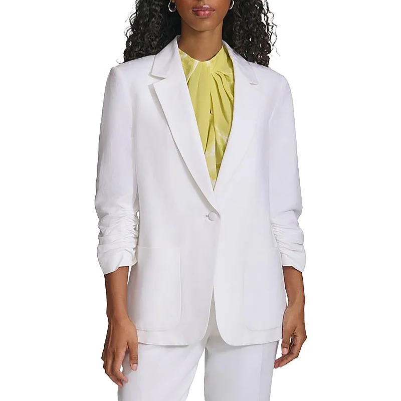 Womens Collared Office Wear One-Button Blazer