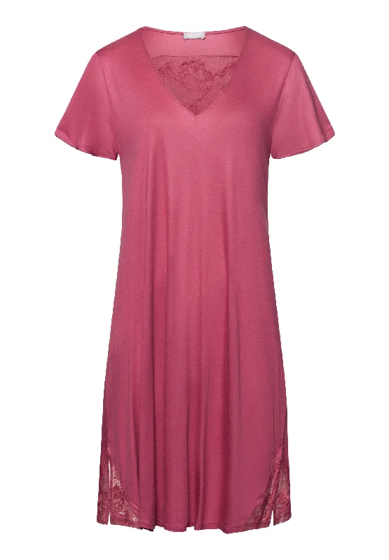 Eva Short Sleeve Nightgown 95cm | Rose Wine 74886-2414