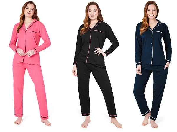 Womens Pyjamas Set - Classic Button Down Nightwear