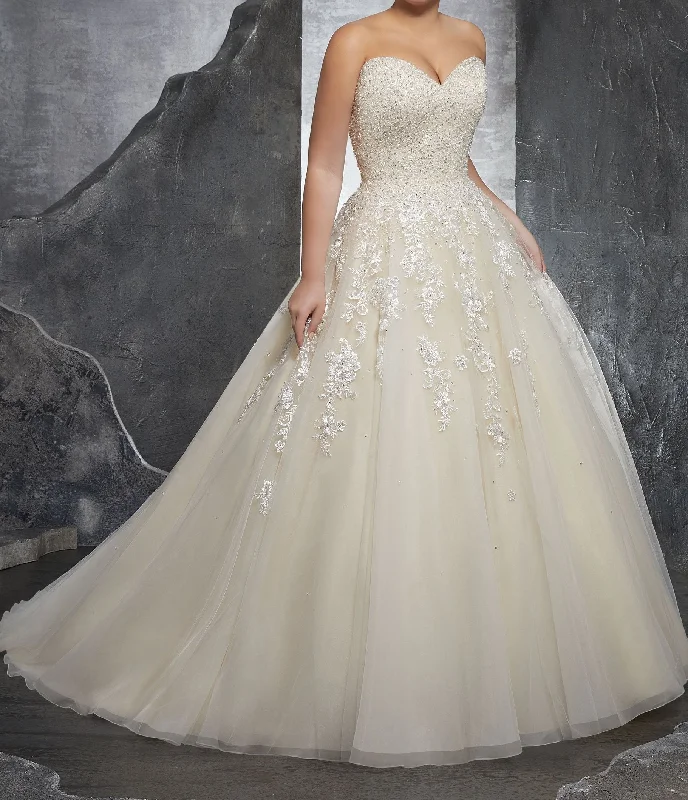 Elegant Ball Gown Wedding Dress at Bling Brides Bouquet online Bridal Store