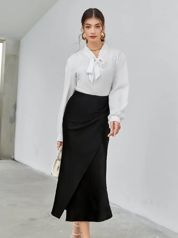 Black skirt with a sense of design 34934