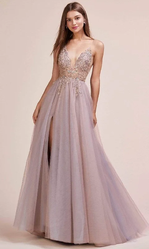 Andrea and Leo A0672 - Floral Beaded Evening Gown