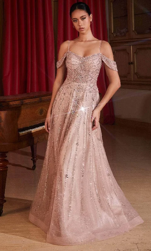 Cinderella Divine CB147 - Rhinestone Cold Shoulder Ballgown