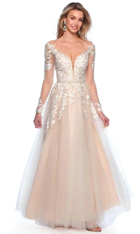 Dave & Johnny Bridal 10299W - Long Sleeve Applique Gown