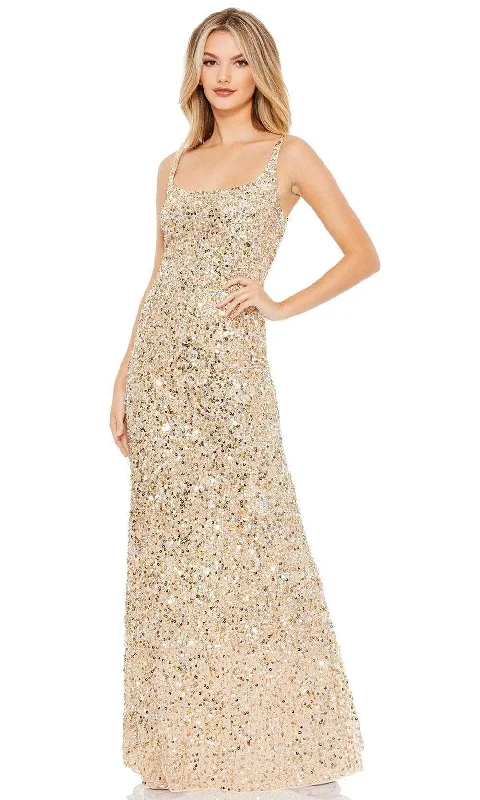 Mac Duggal - Sleeveless Sequin Evening Dress 10705 - 1 pc Gold In Size 2 Available