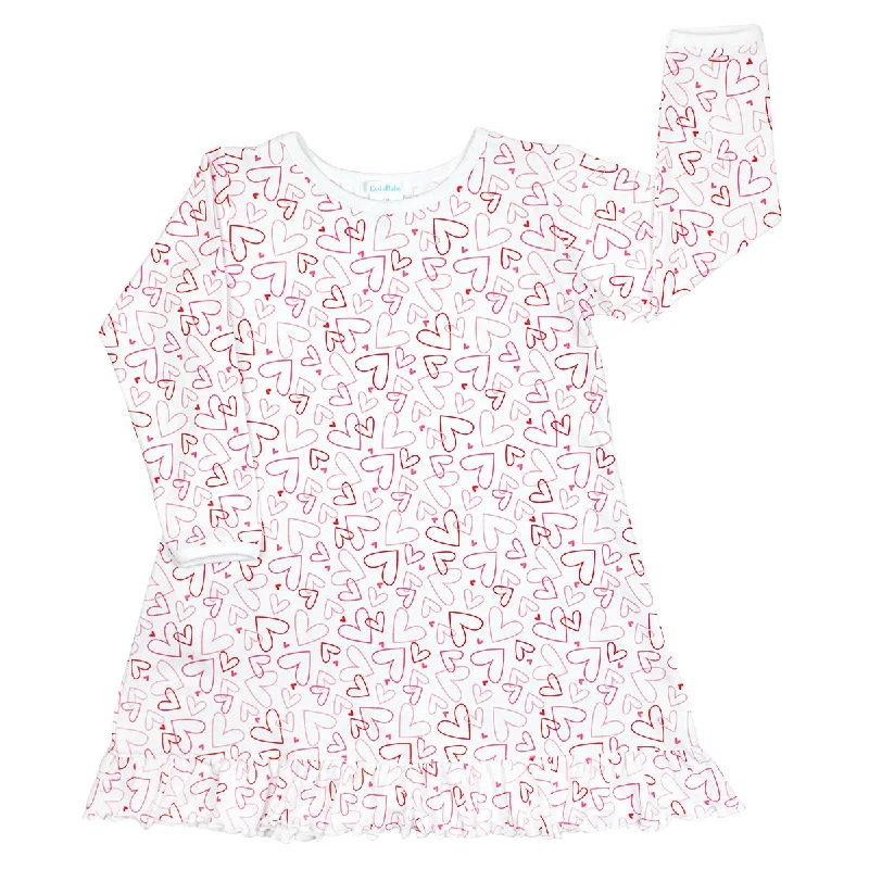 Doodle Hearts Printed Dress | Baby Girl