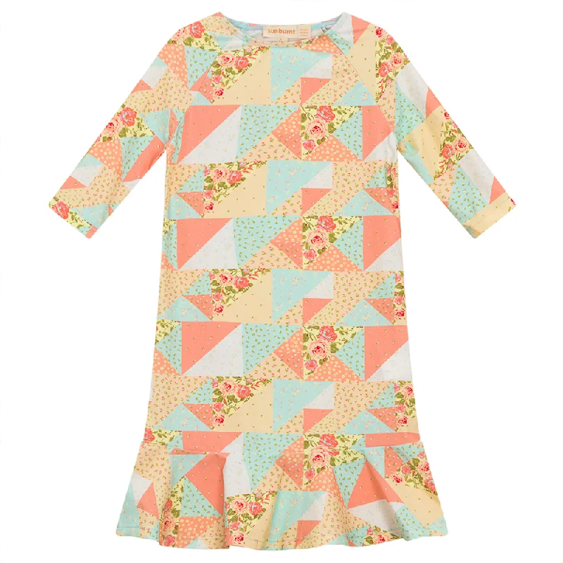 Floral Patch Printed Swim Dress