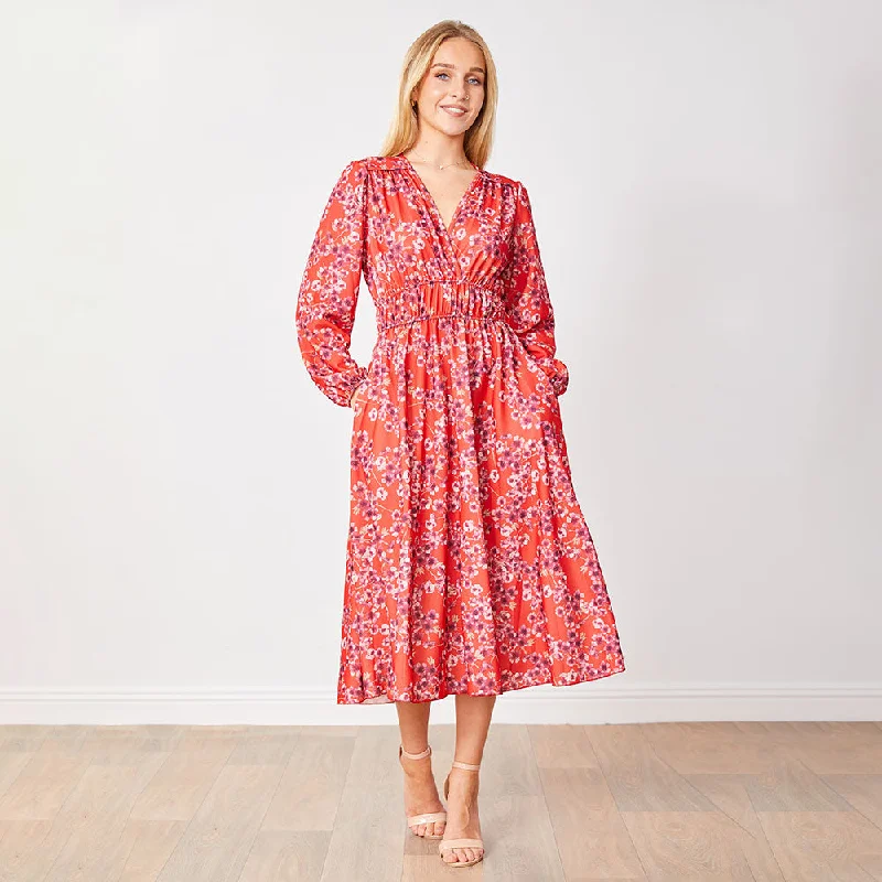 Gina Dress (Red Floral)