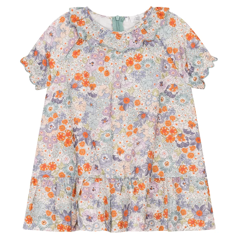 Woven Flower Print Dress