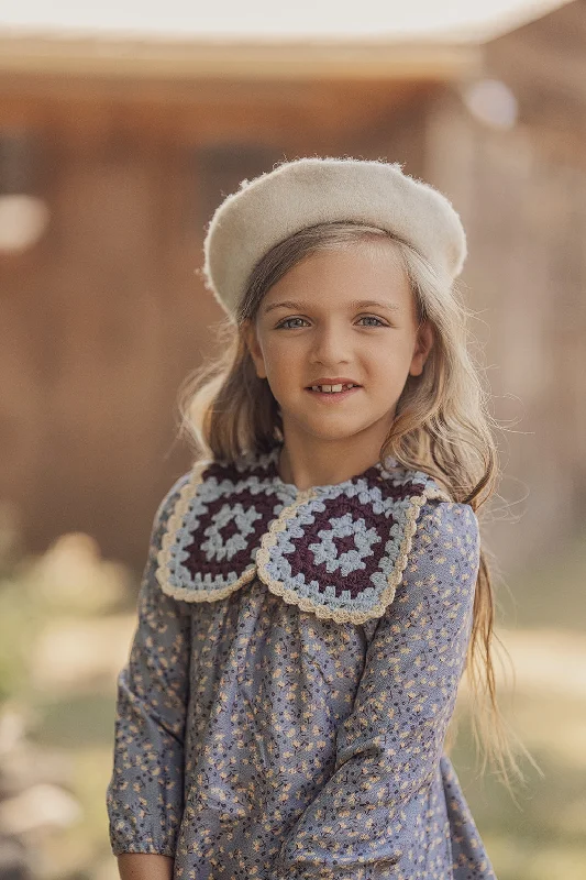 Woven Suede Flower Print Dress