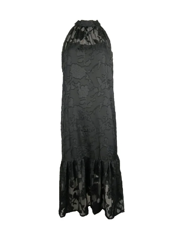 5240023 Stand Up Collar Jacquard Dress *Black *Backorder