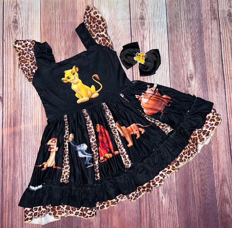 Lion King Dress and Bow (black)