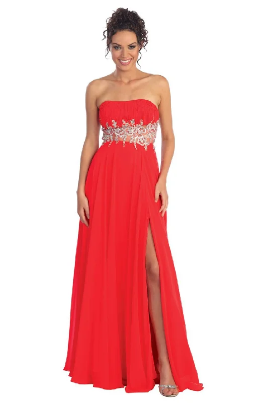 Elizabeth K GL1010- Strapless Embellished A-Line Gown