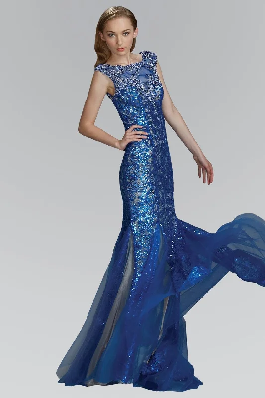 Elizabeth K GL2137 - Embellished Bateau Formal Gown