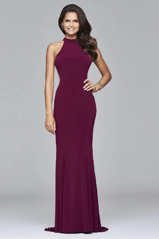 Faviana - Halter Cutout Ornate Evening Dress 7943