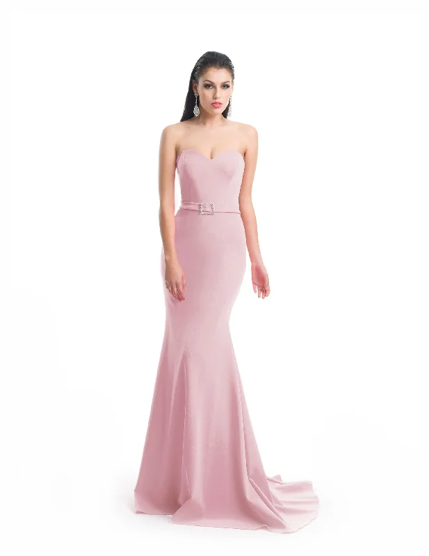 J'Adore Dresses - Jeweled Belt Strapless Trumpet Prom Dress J5086