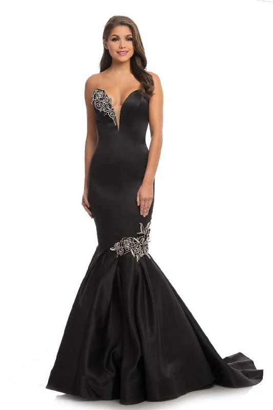 Johnathan Kayne - 9030SC Strapless Appliqued Mermaid Gown