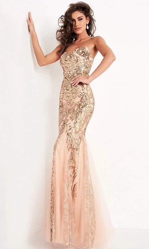 Jovani - JVN00954SC Sweetheart Fitted Embellished Gown