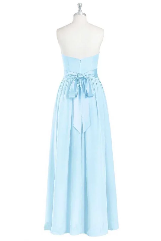 Light Blue Sweetheart A-Line Bridesmaid Dress with Slit