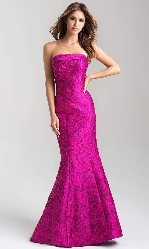 Madison James - 20-315SC V Neck Rose Detailed A-line Dress