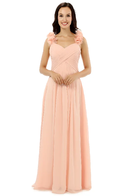 Pink Chiffon Halter Backless With Pleats Corset Bridesmaid Dresses outfit