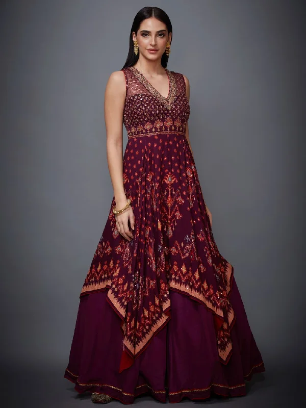 RI Ritu Kumar Prune Ikat Dress