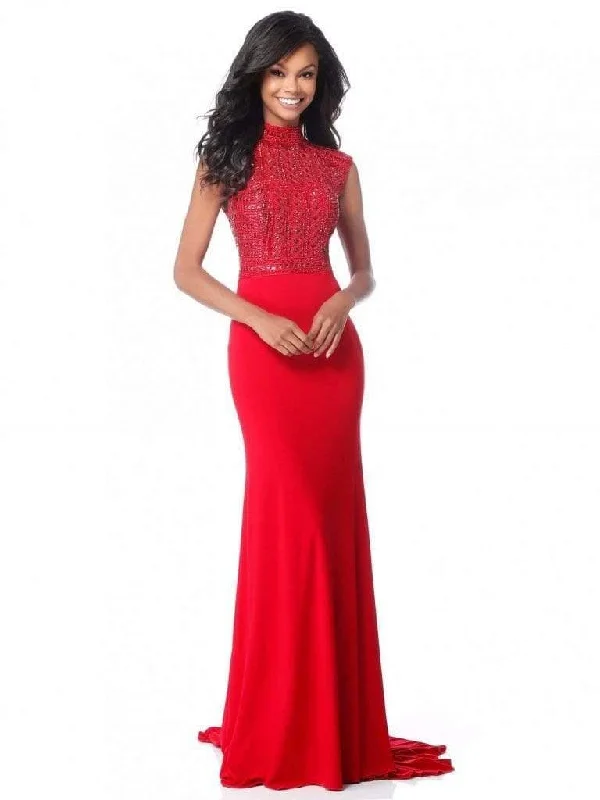 Sherri Hill 51876 - High Neck Cutout Back Prom Dress