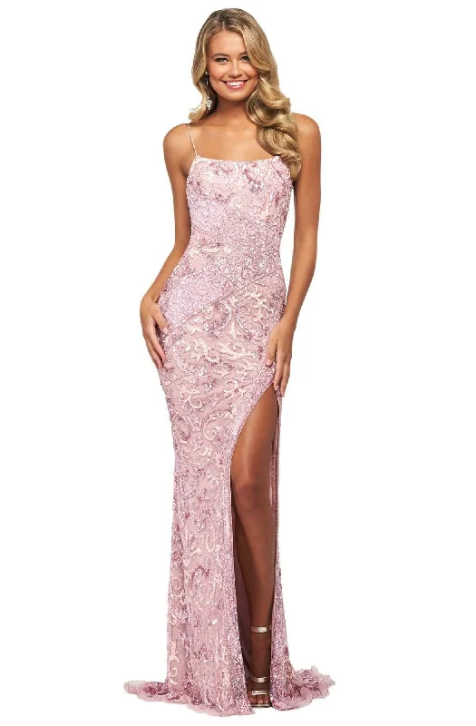 Sherri Hill 53828 - Beaded High Slit Evening Dress