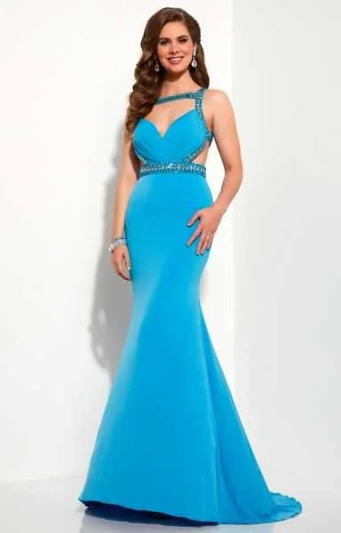 Studio 17 - 12641SC Beaded Sleeveless Cutout Sheath Gown