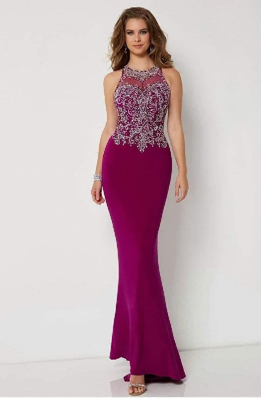 Studio 17 - 12672SC Sleeveless Beaded Cutouts Evening Gown