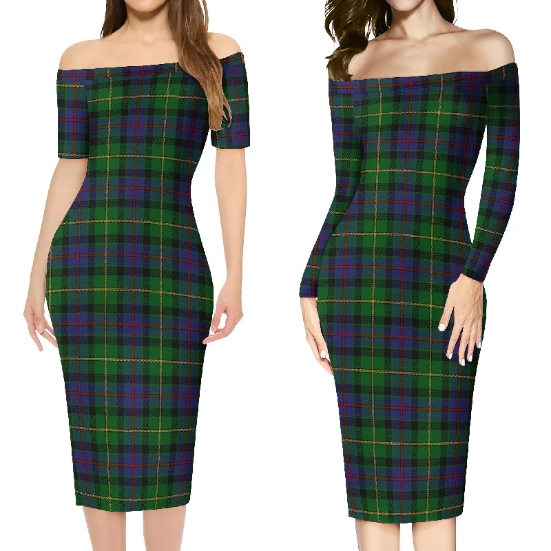 Tait Modern Tartan Off Shoulder Lady Dress