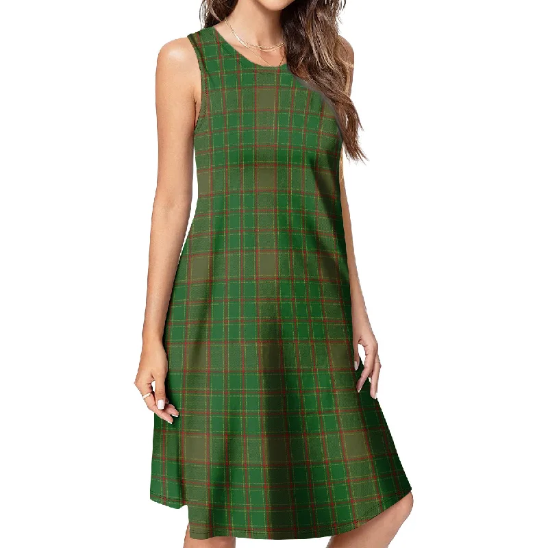 Terry Tartan Womens Casual Dresses