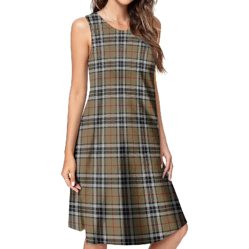 Thomson Camel Tartan Womens Casual Dresses