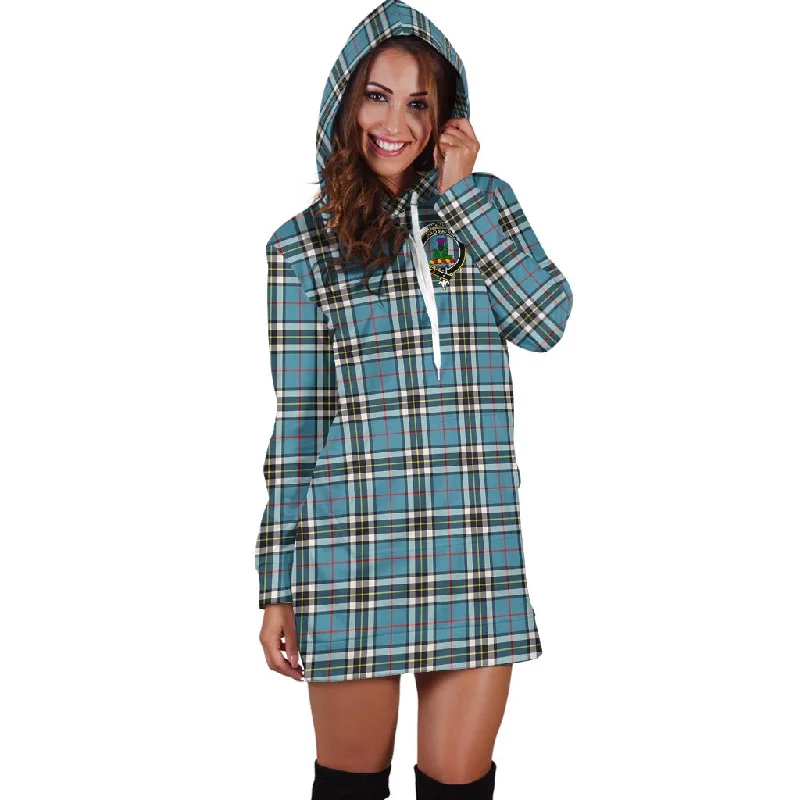 Thompson (Thomson) Tartan Hoodie Dress with Family Crest