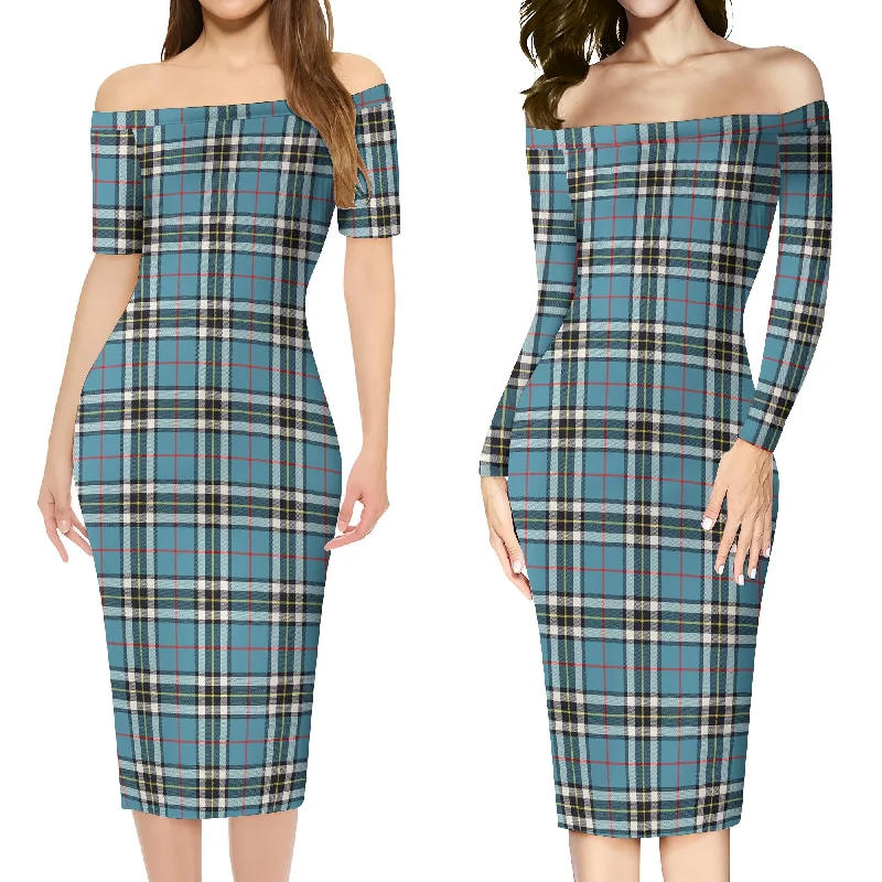 Thompson (Thomson) Tartan Off Shoulder Lady Dress