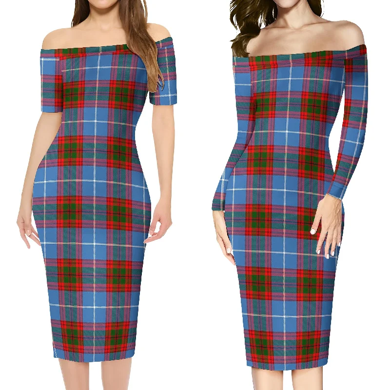 Trotter Tartan Off Shoulder Lady Dress