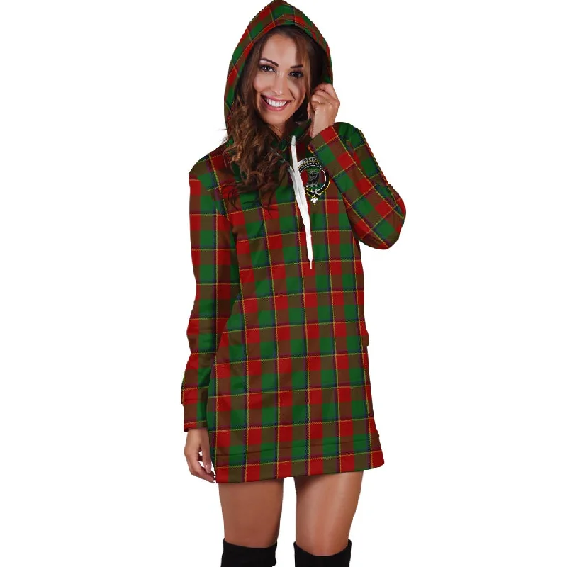 Turnbull Tartan Hoodie Dress with Family Crest