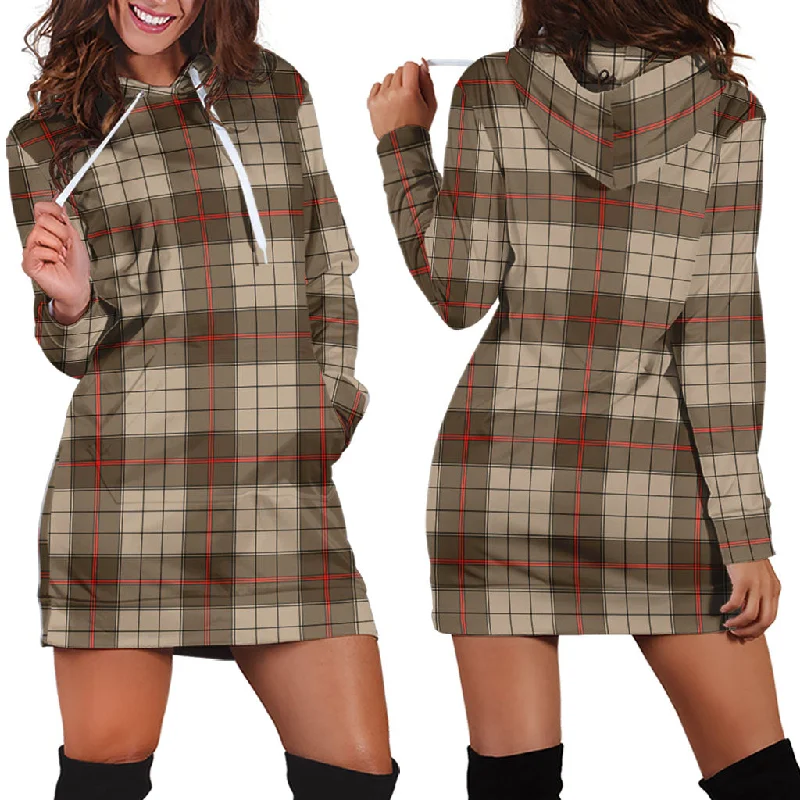 Ulster Brown Modern Tartan Hoodie Dress