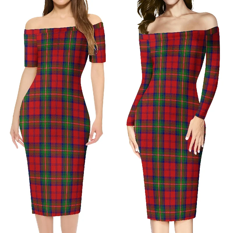 Waddell (Fife)-Greg Tartan Off Shoulder Lady Dress