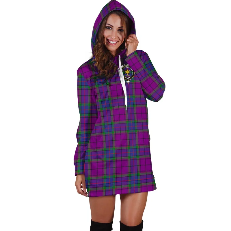 Wardlaw Modern Tartan Hoodie Dress with Family Crest