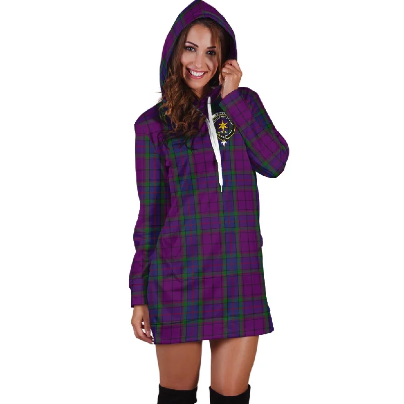 Wardlaw Tartan Hoodie Dress with Family Crest