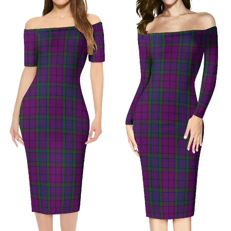 Wardlaw Tartan Off Shoulder Lady Dress